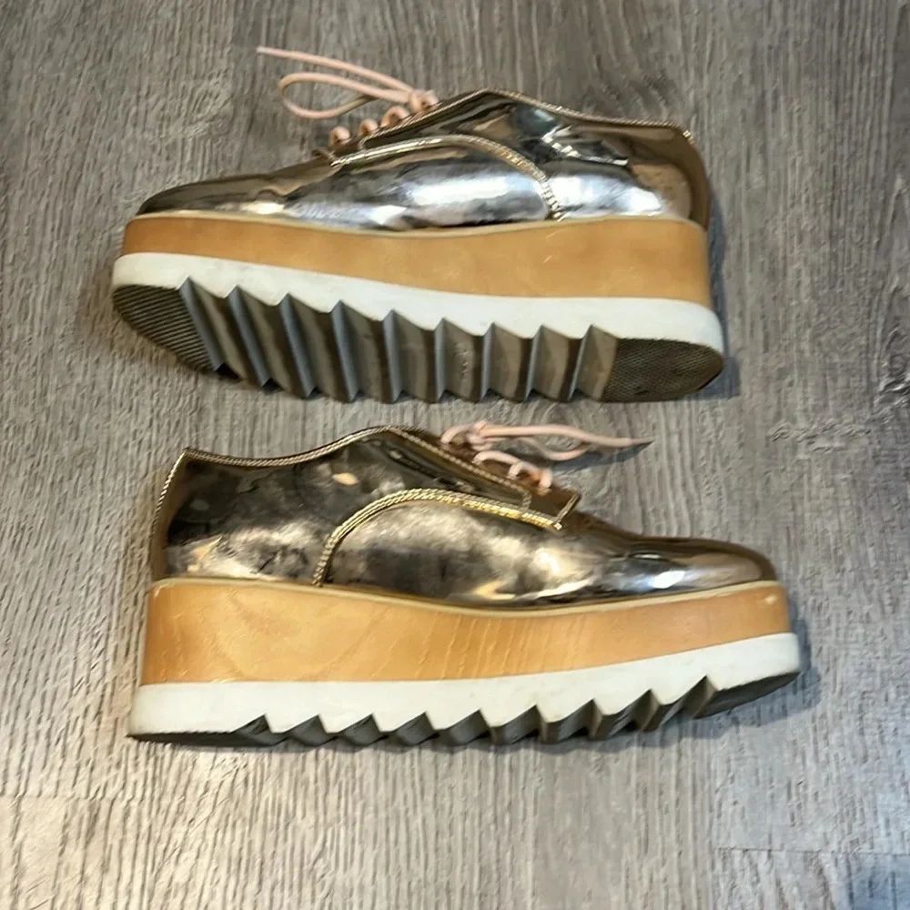 Aldo Shimmer Gold Platform Sneakers